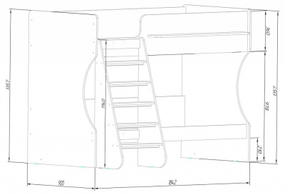 Кровать двухъярусная Р438 Капризун 3, белый. Фото