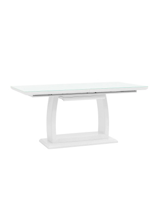 Стол обеденный Орлеан раскладной 160-215*90 глянцевый белый. Фото