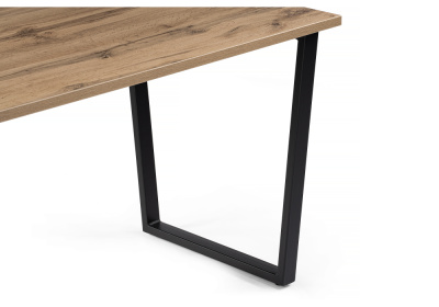 Стол деревянный Лота Лофт 120 25 мм дуб вотан / матовый черный. Фото №5