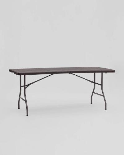 Стол складной чемодан пластиковый Кейт 180 коричневый. Фото №3