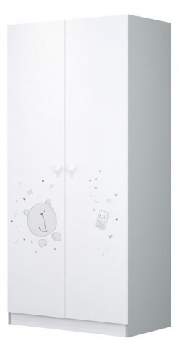 Шкаф платяной Polini kids French 1230 Teddy, белый. Фото №1