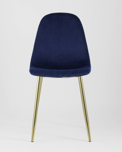 Стул Валенсия велюр синий золотые ножки. Фото №4