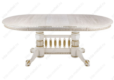 Стол деревянный Кантри молочный с золотой патиной фото Стол деревянный Кантри молочный с золотой патиной. Фото №5